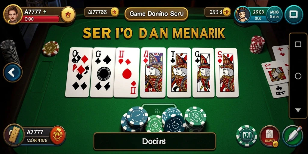 Tampilan seru dari A7777 saat bermain Domino secara online.