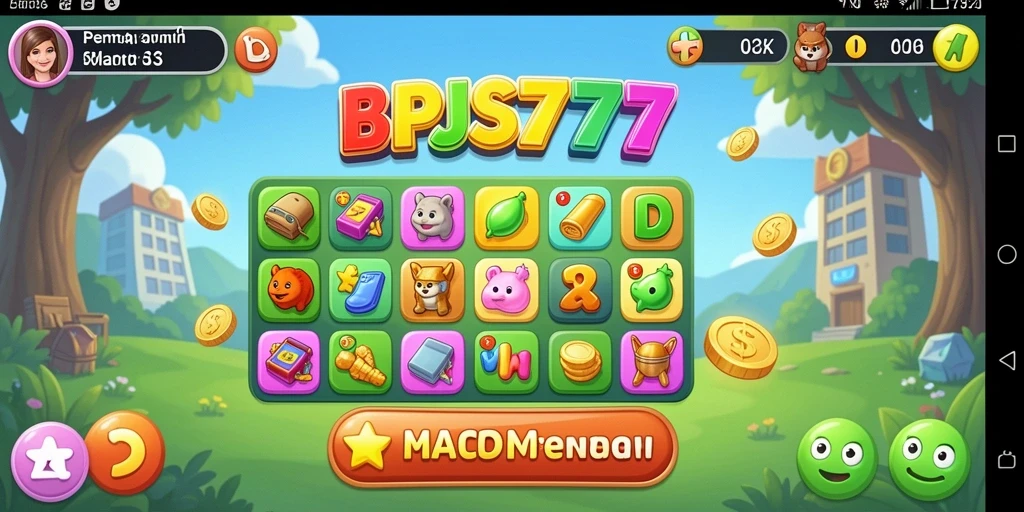 Tangkapan layar gameplay seru dari BPJS777 yang menampilkan momen Match-3.