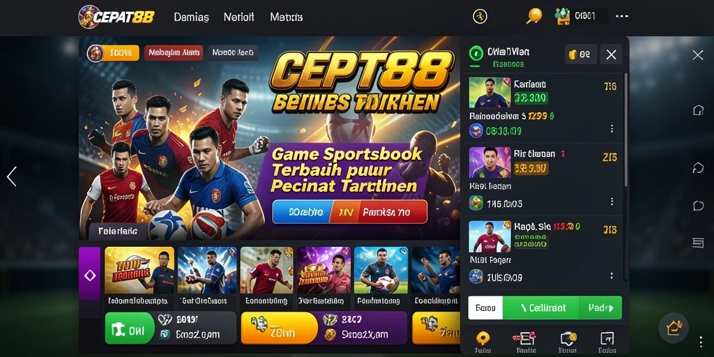 Tampilan gameplay menarik pada aplikasi Sportsbook.