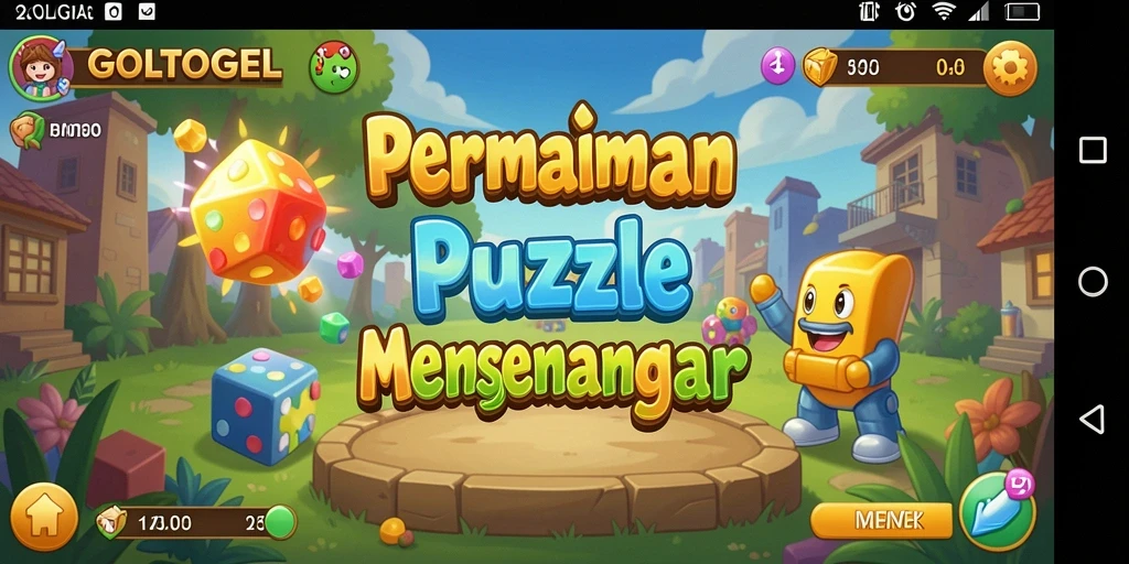 Tampilan gameplay GOLTOGEL yang penuh warna dan menantang.
