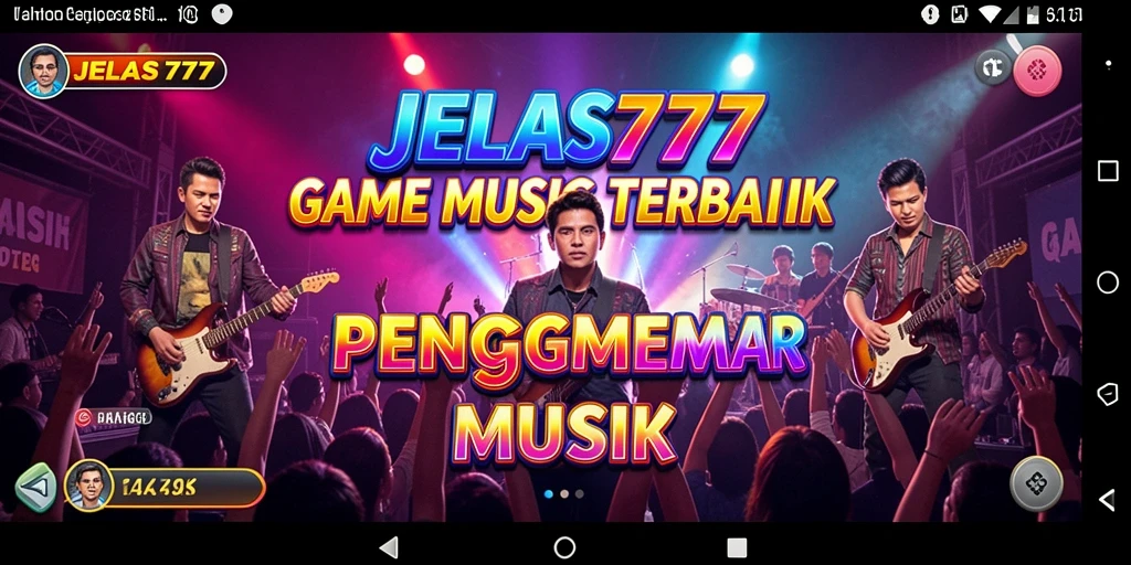 Tampilan interaktif gameplay JELAS777 yang seru saat bermain musik.