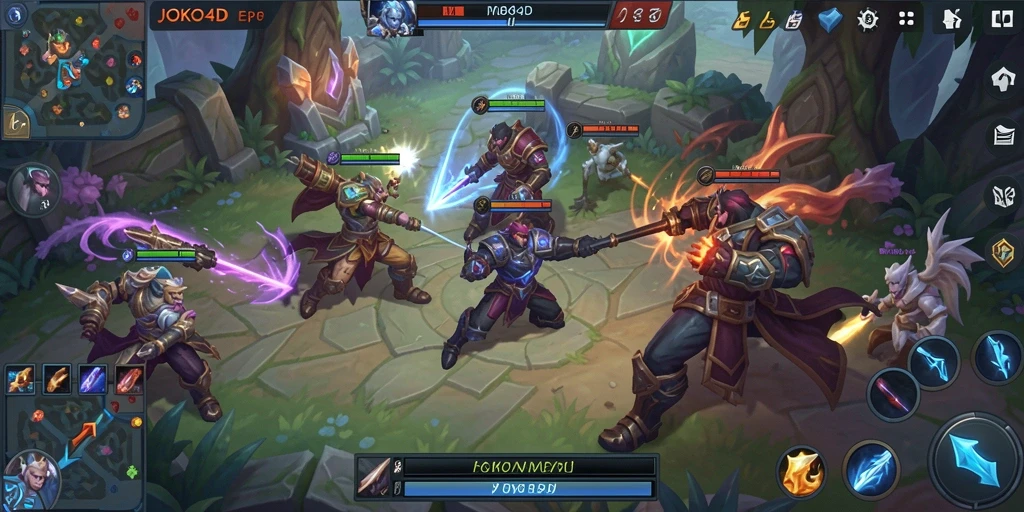 Tampilan menarik dari gameplay seru <strong>JOKO4D</strong> dalam pertempuran tim.
