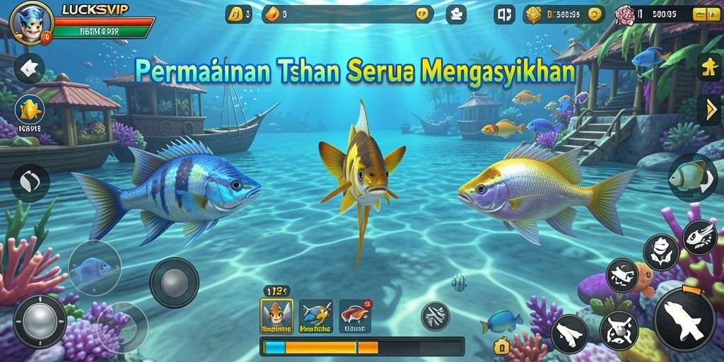 Tampilan gameplay seru LUCKSVIP saat menangkap ikan.