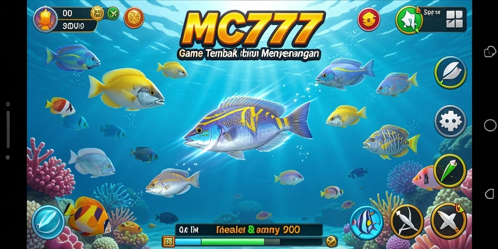 Screenshot utama MC777 menunjukkan aksi tembak ikan yang seru dan mengasyikkan.