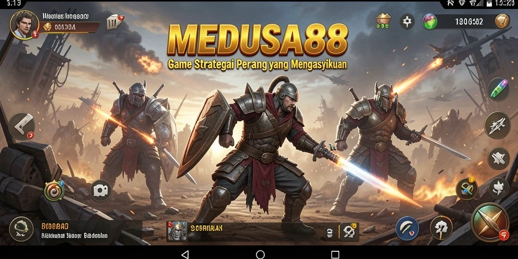 Screenshot MEDUSA88 menampilkan aksi pertempuran strategis yang mendebarkan.