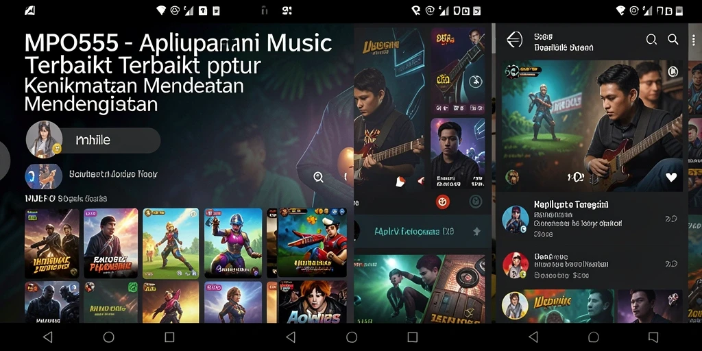 Tangkapan layar utama MPO555 menampilkan antarmuka aplikasi musik yang menarik.