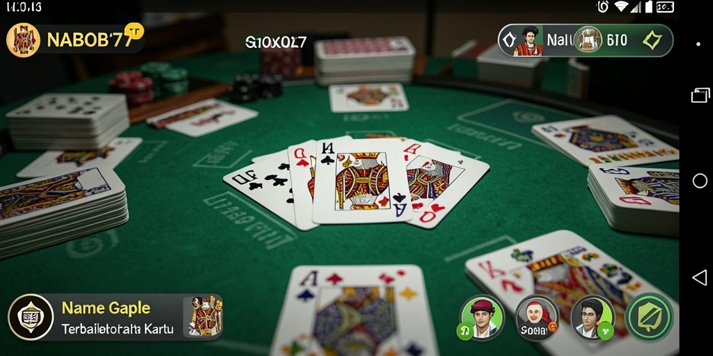 Tampilan gameplay NABOB77 yang penuh aksi di meja Gaple.