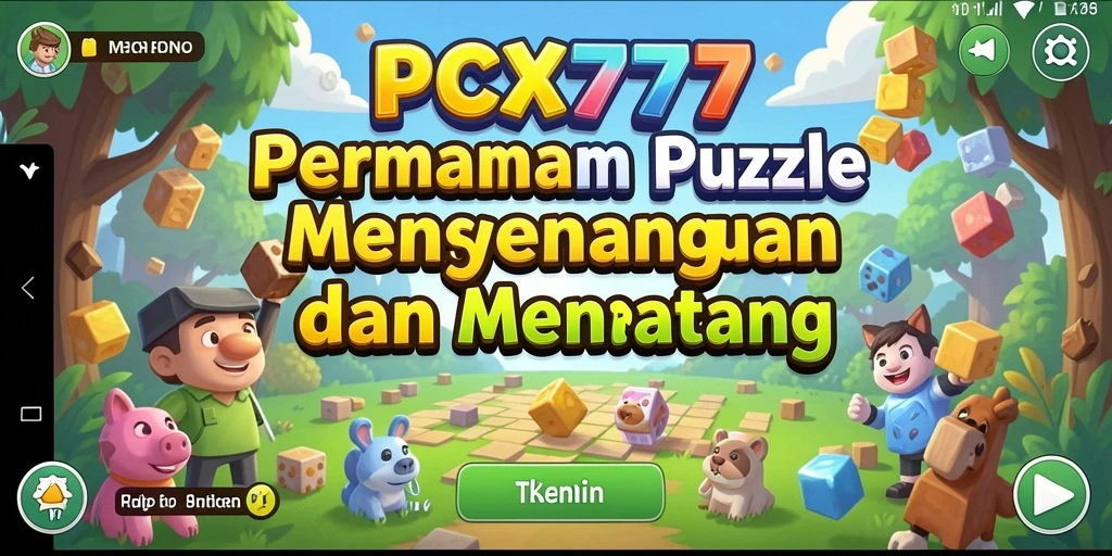 Tangkapan layar utama PCX777 menunjukkan gameplay yang penuh warna dan menantang.