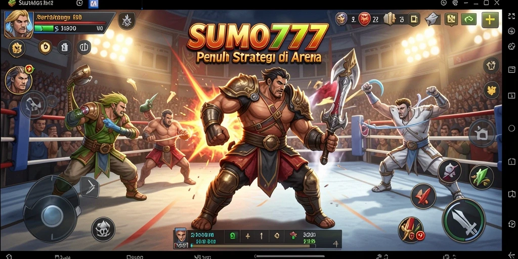 Tampilan aksi seru di arena pertarungan SUMO777.