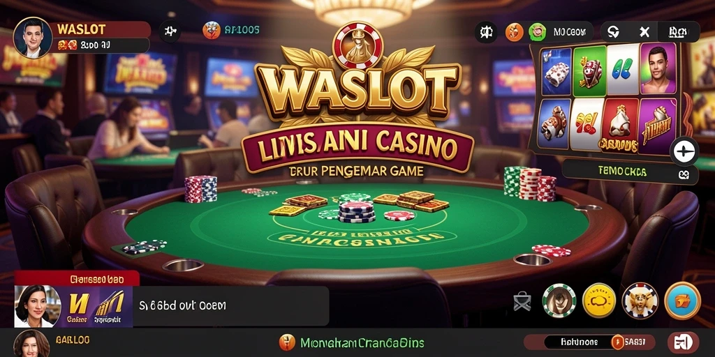 Screenshot utama WASLOT yang menunjukkan dealer Live Casino sedang beraksi.